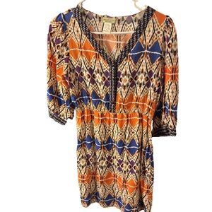 Moon Collection Vibrant Geometric Boho Coquette girl Dress Medium